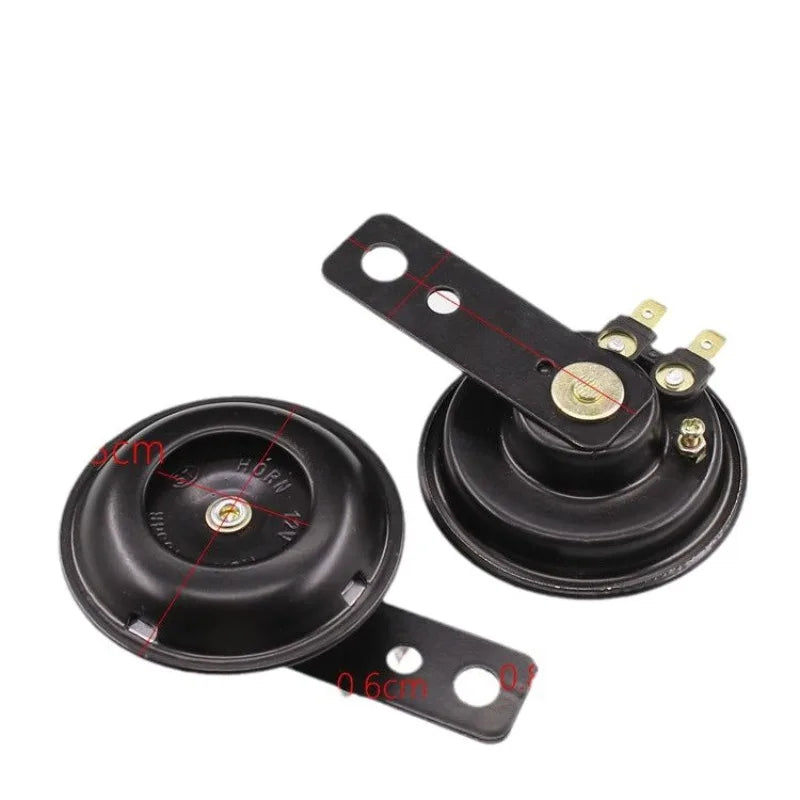 Motorcycle Horn 12V Super Loud Waterproof Round Speaker Universal Scooter Motorbike E-Bikes Mopeds Electric Horn Kit Accessories