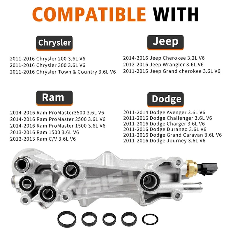 68105583AF Aluminum Oil Cooler for Jeep Grand Cherokee Dodge Durango 3.6L Journey Charger Chrysler 200 300 WK2 Heat Exchanger