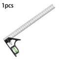 New 300mm Stainless Steel Angle Combination Square Ruler Horizontal Movable Carpenter Woodworking 45 Degree Right Level Moving