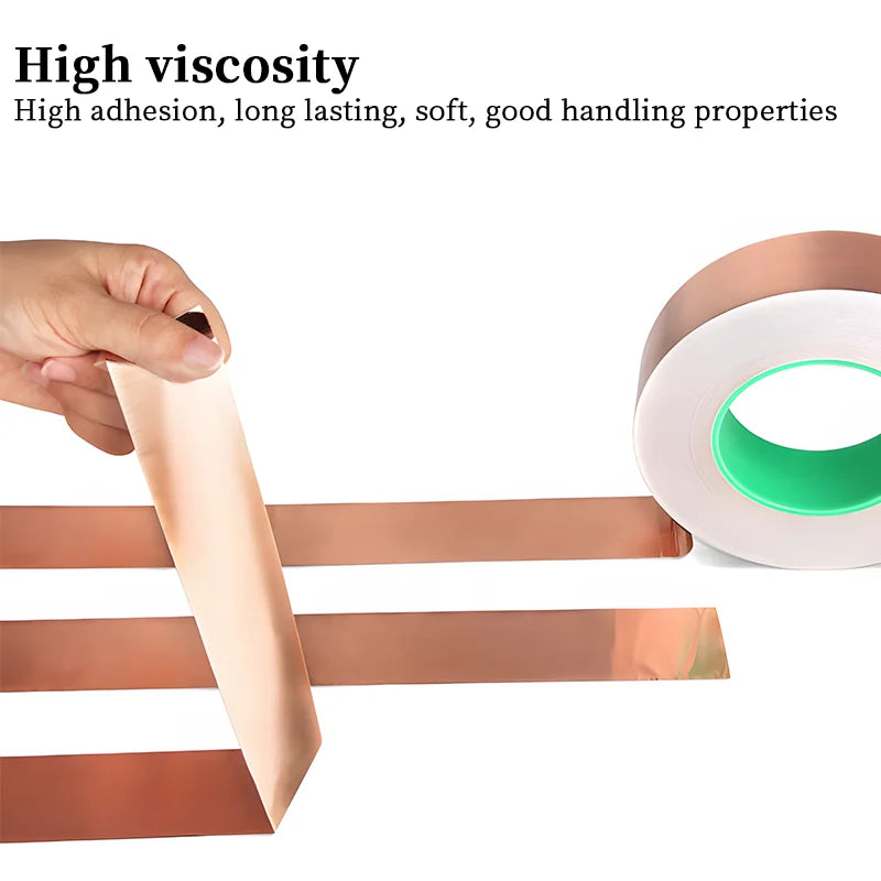 DIY Copper Foil Tape With Double-Sided Conductive Adhesive EMIAnti-static Repair Adhesive Tape Circuit Electrical Repair Tapes