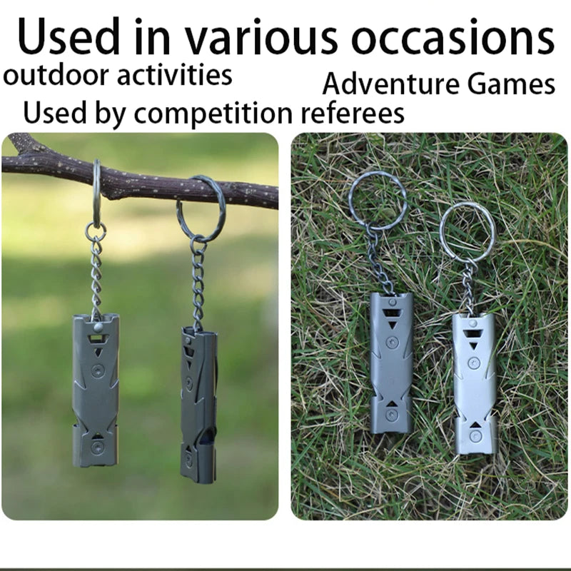 Survival Whistle Keychain–High Decibel, Outdoor Emergency Whistle, Camping&Hiking–Double Tube Design, Loud Safety Alarm Portable