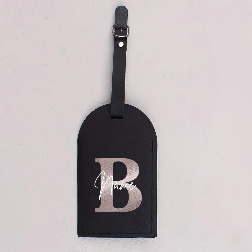 Personalised Monogram Luggage Tag PU Leather for Suitcase Baggage Handbag Tags Travel Bag Suitcase Label Tag Best Gift