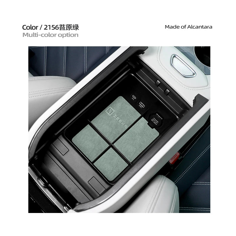 For ZEEKR 001 Center Control Storage Box Storage Box Shelf Armrest Box alcantara suede Interior Car Supplies