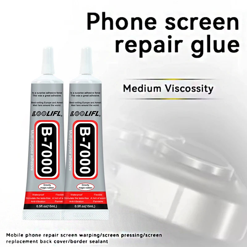 B7000 Super Clear Quick Dry Adhesive Black Contact Cell Phone Tablet Repair Adhesive Maintenance Back Cover Medium Repair