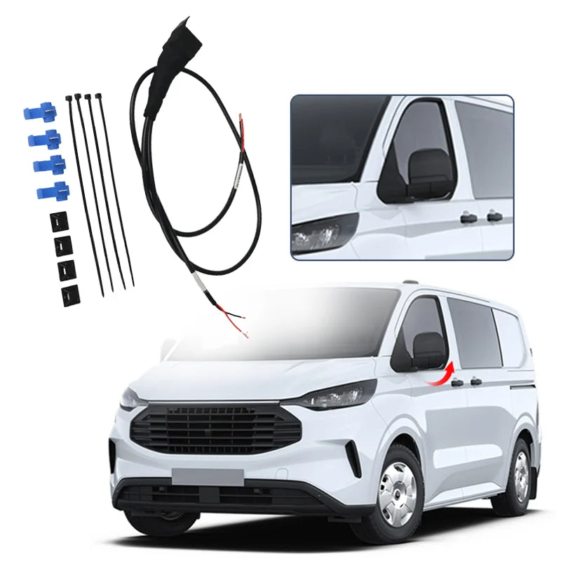 RV Automatic Mirror Folding Module Conversion For Ford Transit Custom Mirror Fold On Lock Un-Lock Car Electronics Accessories