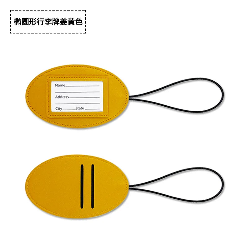 PU Leather Mini Cute Luggage Tag Name ID Label Boarding Pass Luggage Tags Suitcase Tag Travel Accessories