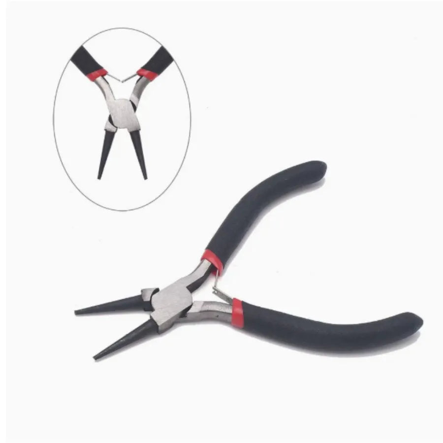 4.5 Inch Mini Small Pliers with Teeth and Pointed Nose Pliers Handmade Small Flat Mouth Pliers Jewelry Pliers Extended Toothless