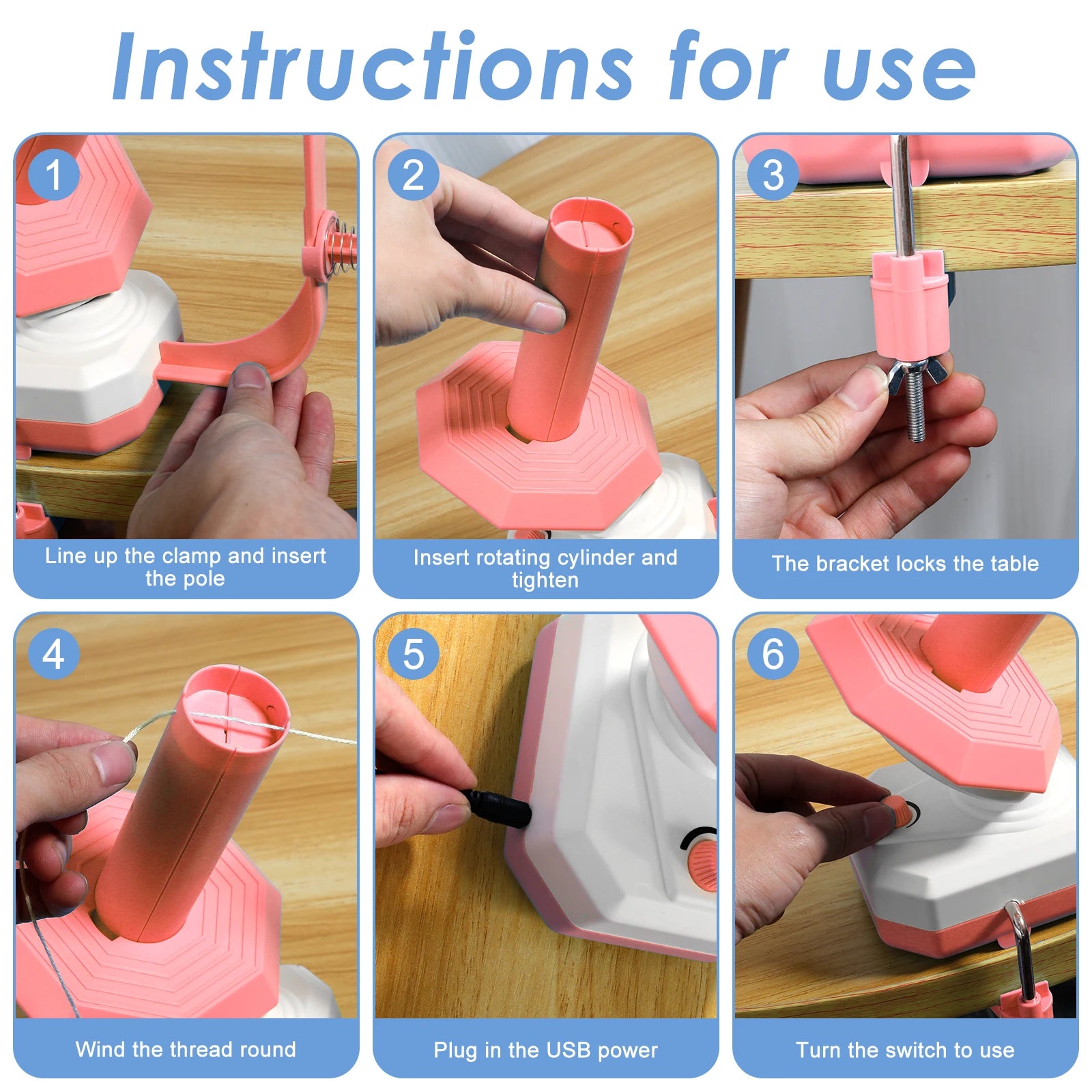 Electric Wool Winder for Crocheting Motor Drive Automatic Yarn Ball Winder Efficient Auto Yarn Cake Winder With Stepless Speed