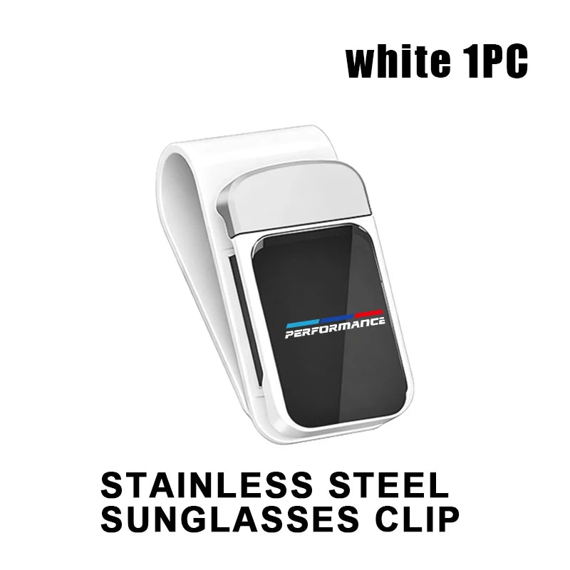 Car Stainless Steel Card Ticket Holder Sun Visor Glasses Clip For BMW Performance M2 M3 M4 X1 X3 X4 X5 E87 X7 E91 G20