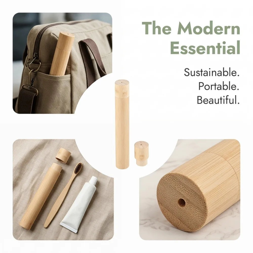 Compact Bamboo Toothbrush Holder Eco Friendly Portable Toothbrush Storage Case Reusable Natural Toothbrush Protect Box Adult