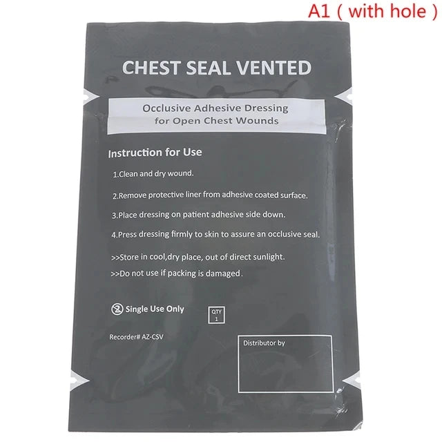Medical Chest Seal Vented Dressing Bandage First Aid Kit Rescue Hyfin IFAK Chest Seal Outdoor Emergency Medical Treatment