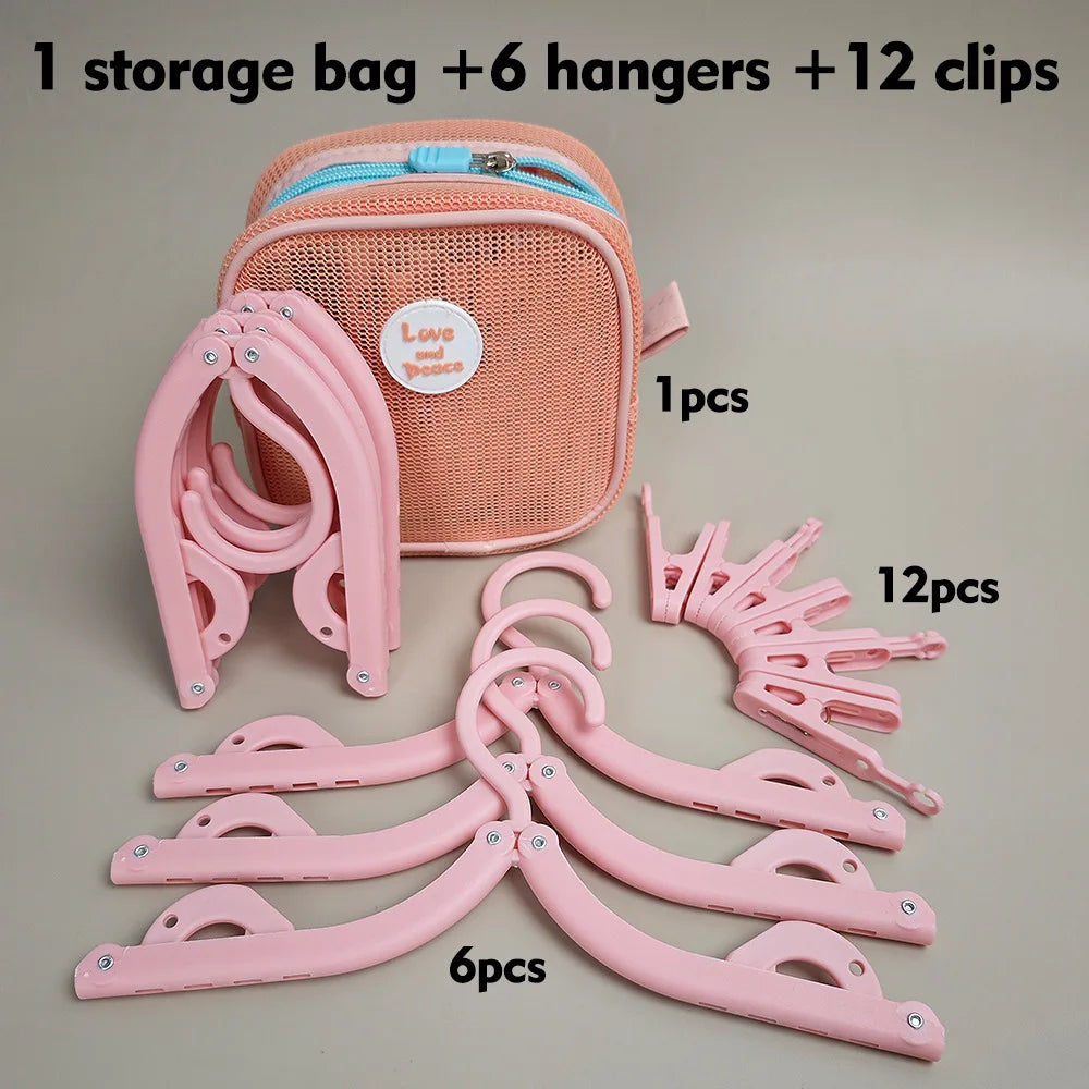 Bestseller Foldable Travel Clothes Hangers with Storage Bag, Portable Laundry Rack for Business Trip, Dorm & Household Use