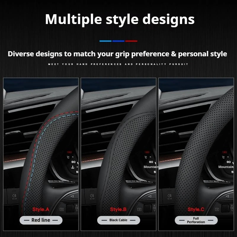Car Steering-Wheels Cover 38cm Leather For Renault Clio Fluence Megane Laguna Talisman Captur Kadjar Kaptur Koleos Scenic Espace