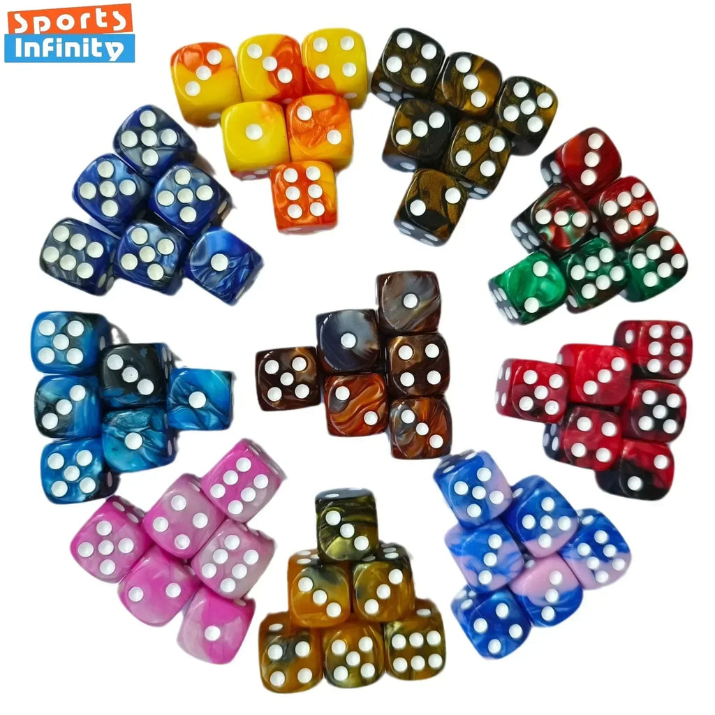 10pcs of 16MM Dual Color COC Dice Acrylic Digital Dice Dnd TRPG Cthulhu Running Team Board Game Dices Entertainment Dnd Dice Set