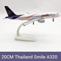 20cm Thai Smile A320 Airplane Model Toy 1/300 scale Metal Diecast plane Model with Stand＆wheel for Collection Display or Gift
