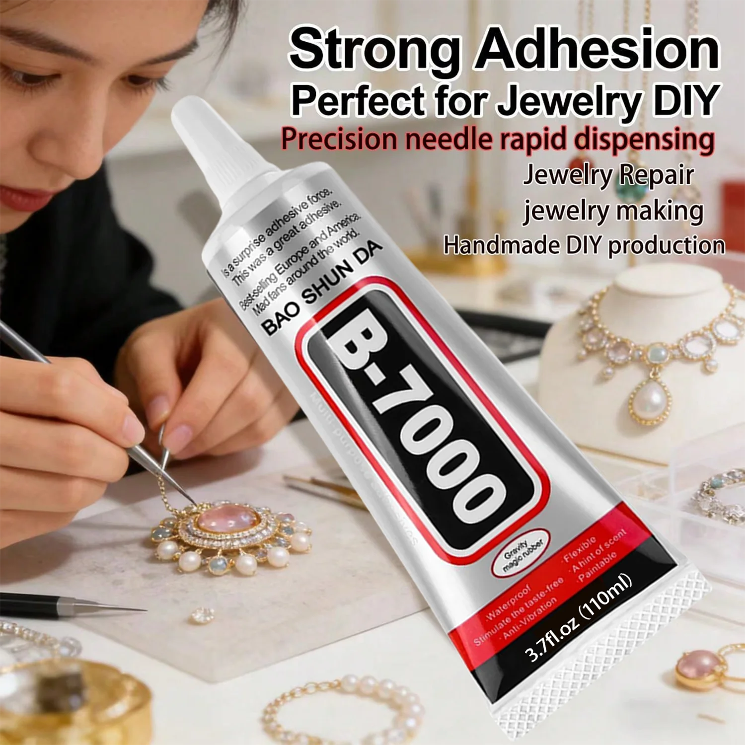 B7000 Glue,Clear B-7000 Super Jewelry Glue Transparent Industrial Adhesive for Fabric Phone Repair Jewelery Making Crystal Gem .