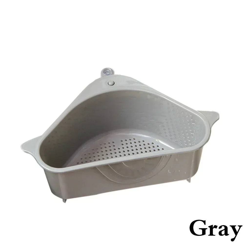 Kitchen Sink Drain Basket Stainless Steel Triangle Food Vegetables Peel Egg Filter Storage Organizer Kitchen Shelf Rack Drainier