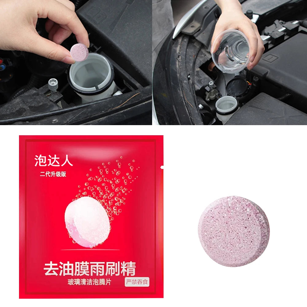 Car Effervescent Tablets Windscreen Wiper Cleaning Tablets Oil Film Remover Strong Cleaning Effervescent Tablets