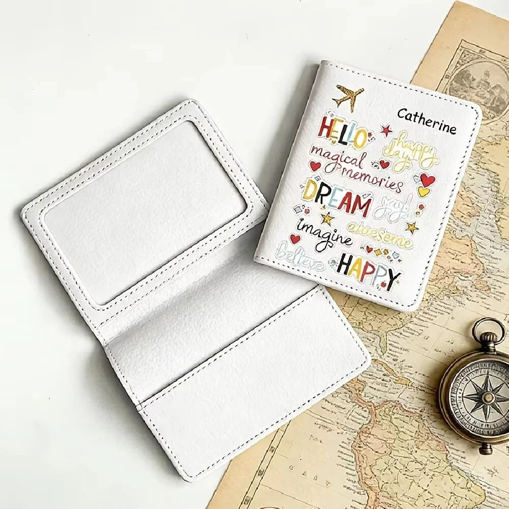 Custom Letter Name Passport Holder Lightweight Travel Wallet Unisex Fashion Document Case Ideal Travel Gift