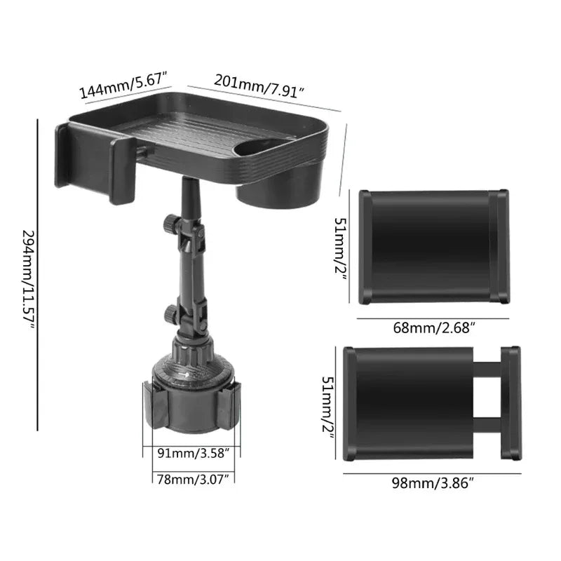 Car Rotatable Food Trays Eating Parked Desk Laptop CupHolder