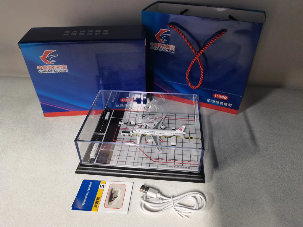 1/400 Scale Plastic Assembled Aircraft of China Eastern Airlines Passenger ABS Airplane Model Material Apron Simulation Aircraft