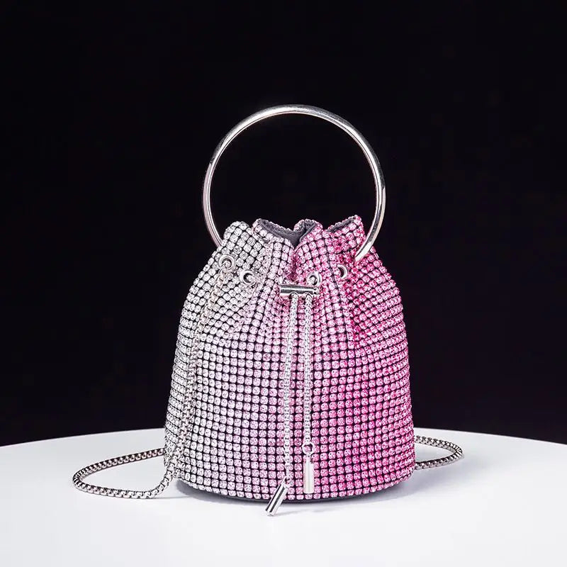 Women's bag bucket bags Women's inlaid diamond bag Fashion dinner women luxury single shoulder designer handbags