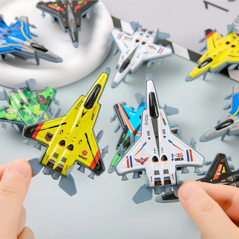 3PCS Airplane Model Fidget Toy Mini Plastic Airplane Model Pull-Back Sliding Crash-Resistant Airplane Toy Birthday Party Favor