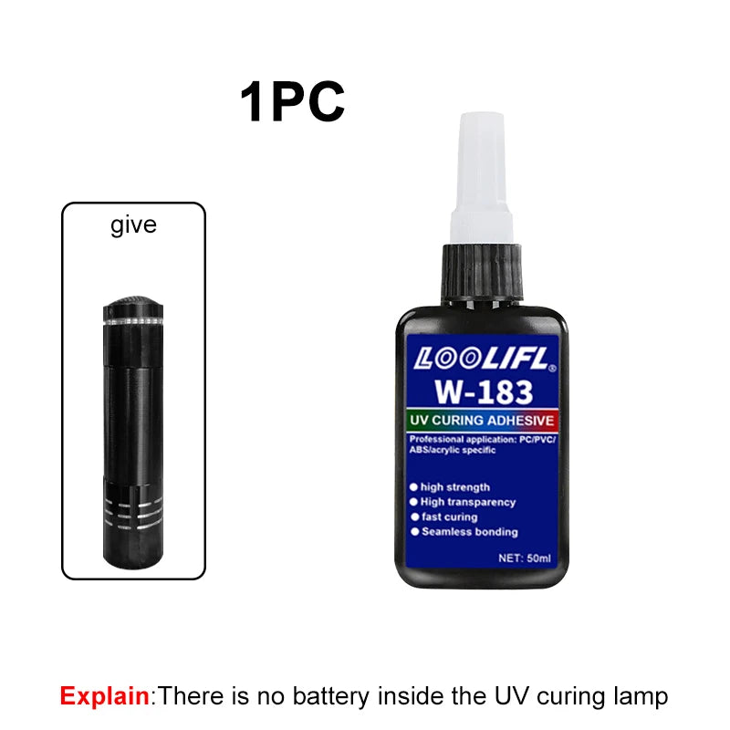 Hot Sell UV Hard Resin Adhesive UV Glue Welding Kit 50g/1000g DIYJewellery Making For Jewellery Glass Metal 1-Minute Fast Curing