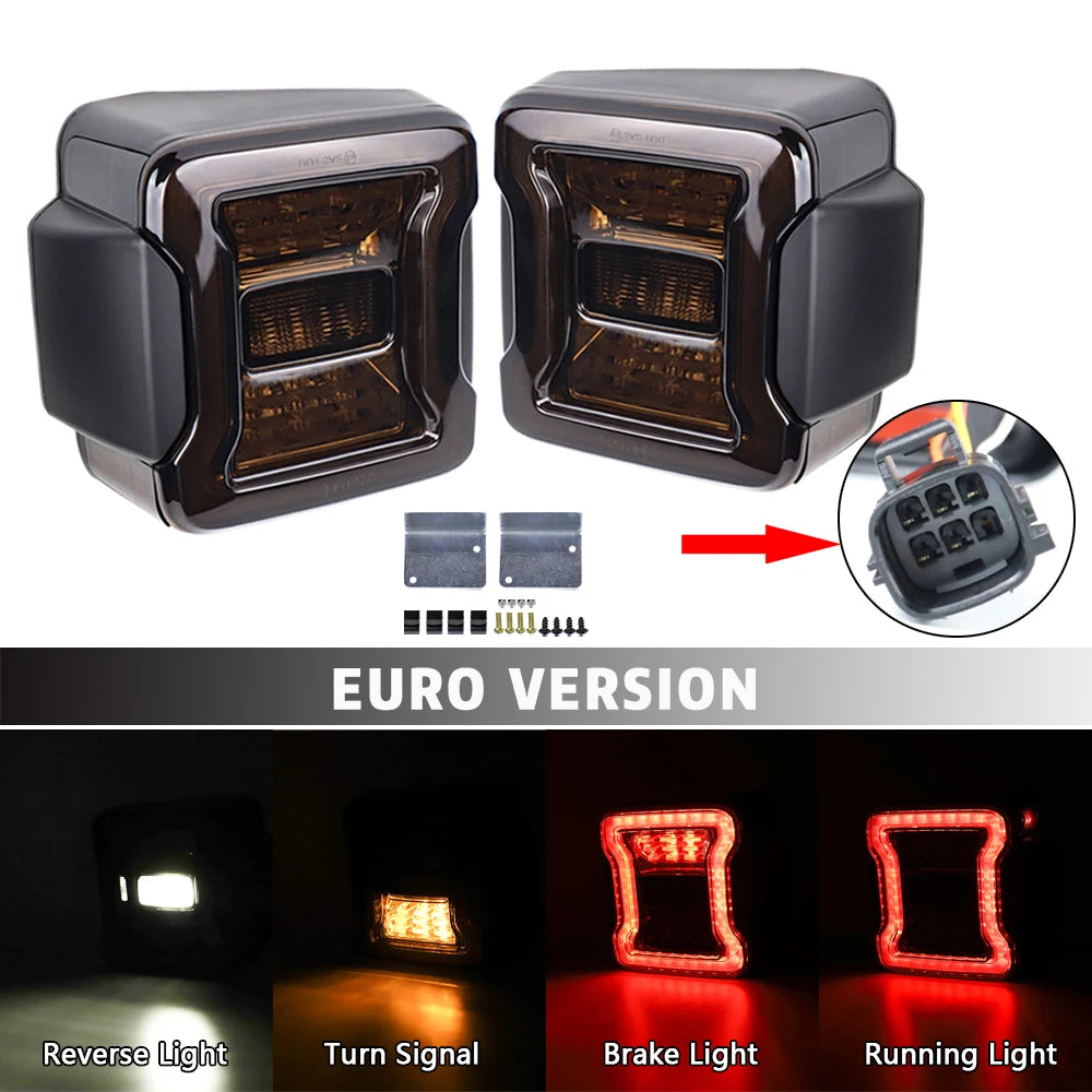 2x For Jeep Wrangler JK 2007-2017 LED Tail Lights Reverse Brake Running Lamp Rear DRL