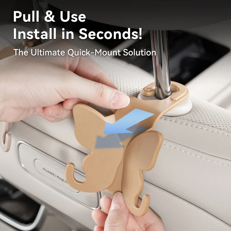 Multi-Functional Butterfly Knot Car Seatback Hook Hidden Car Interior Seat Hook for Vehicle Items Hanging