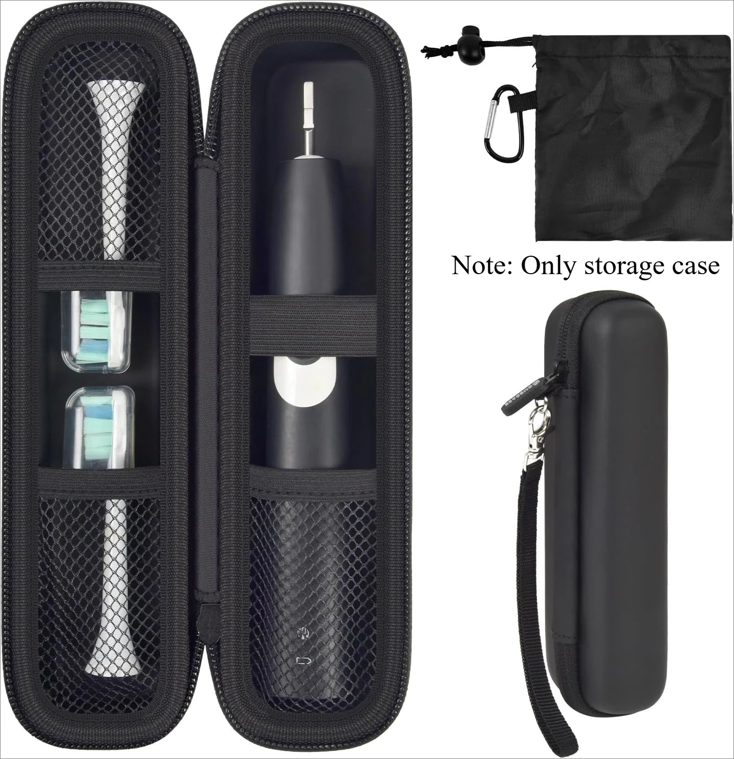 （CASE ONLY)Toothbrush Travel Hard Case Compatible with Oral-B Pro 1000, 2000, 3000, 3500, 1500/ for Philips Sonicare ProtectiveC