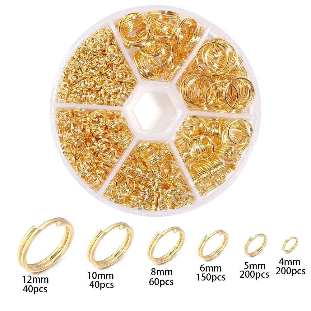 1Box Metal Jump Rings Gold Silver Color Double Loops Split Rings Connectors For Jewelry Making DIY Necklace Bracelet Accessories