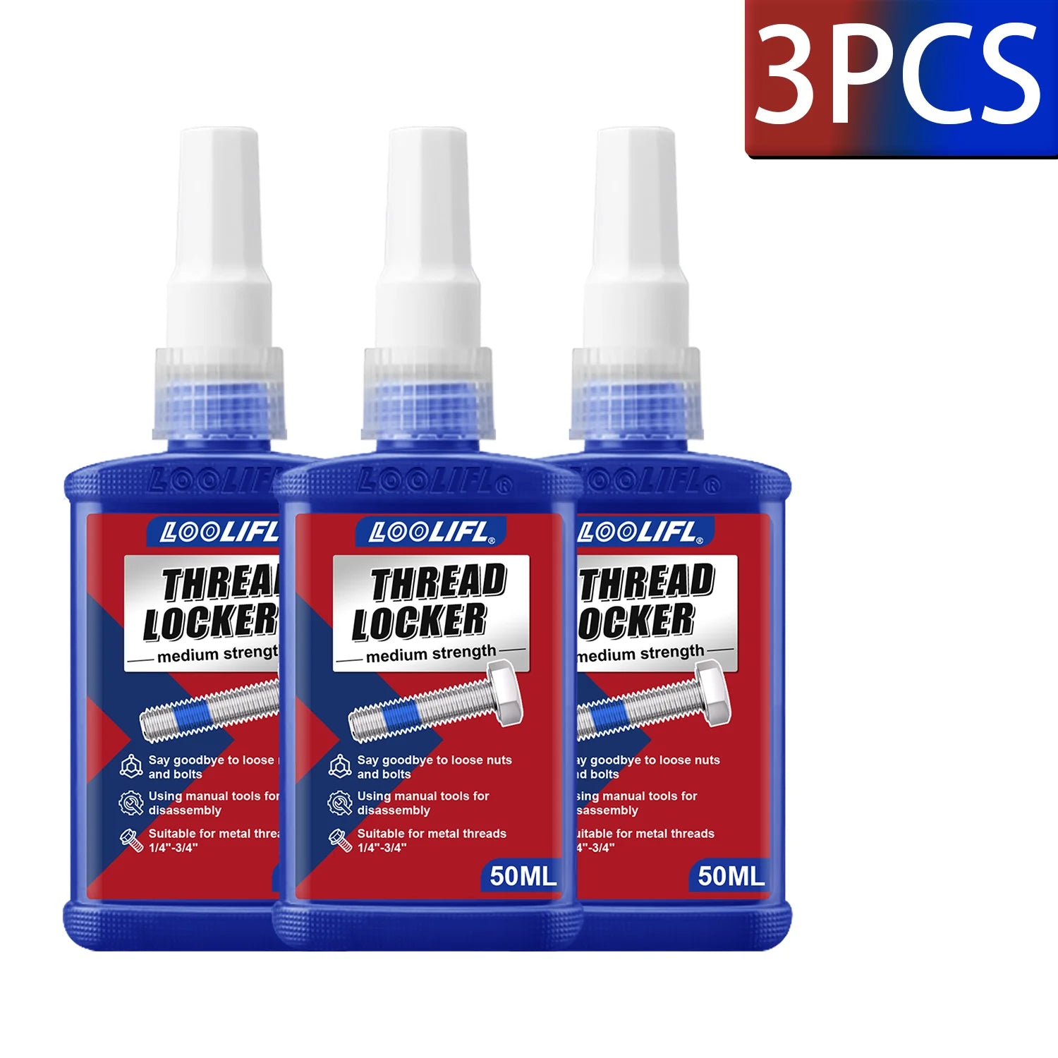 50ML 5PCS Threadlocker Screw Glue Quickly Cured Thread Locking Agent Anaerobic Adhesive Corrosion-Resistant Anti-Loosening Glue