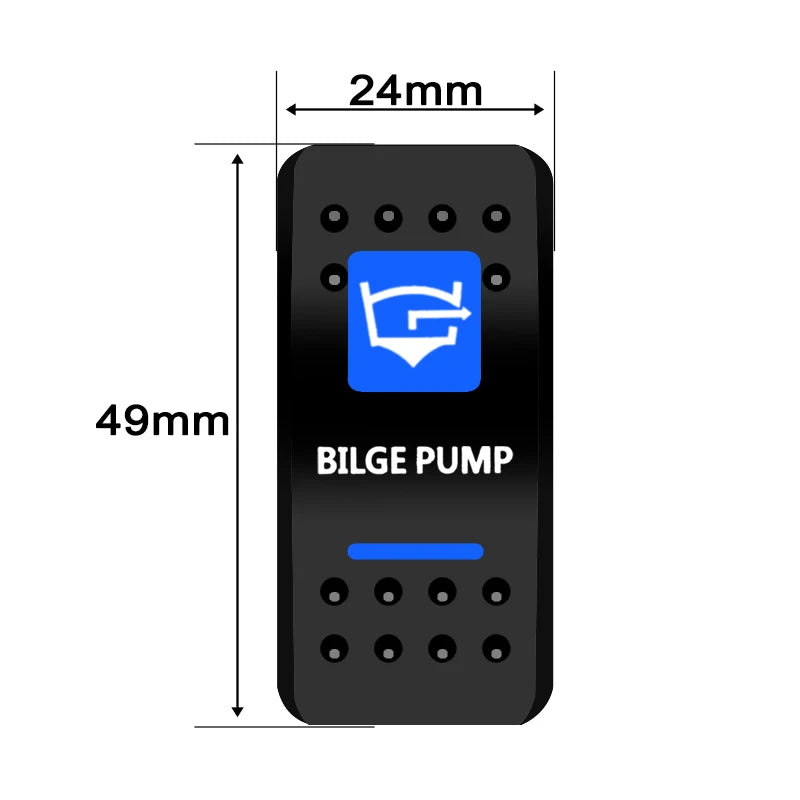 BANDC Rocker Switch Cover (No Switch) Anchor Bilge Pump Labels Cap for Car RV Marine Dash Panel Boat Accessories Carling Switch