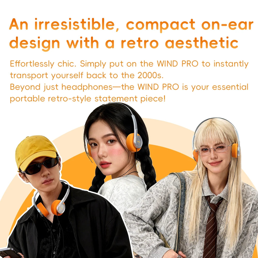 FiiO Wind/ WIND PRO Semi-Open HiFi Wired Headphones,40mm Dynamic Driver, Warm HiFi Sound, Vocal Tuning, Headphone with Mic