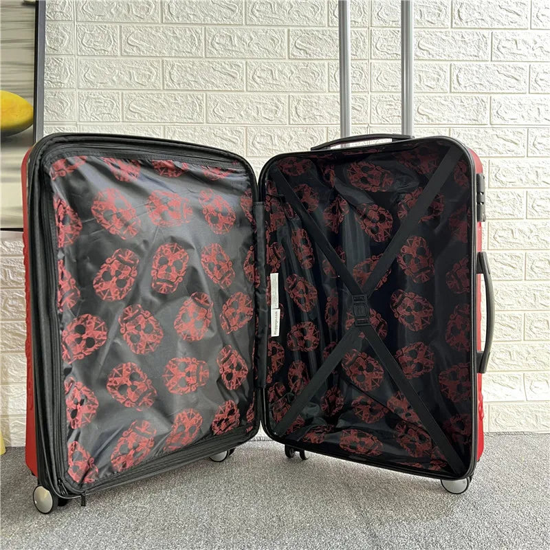New 20'24'28'inch Skull High Quality Rolling Luggage Spinner Students Password Suitcase Carry on Trolley Suitcase Travel Bag