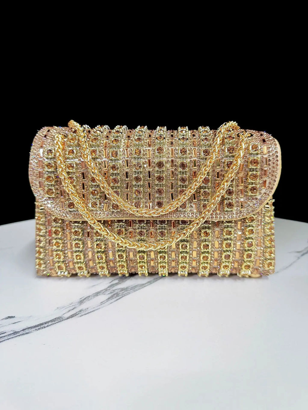 Evening Dress Rhinestone Clutch Bag with Diamond Chain, Cheongsam Bag, Crossbody Evening Bag, Women's Handbag, Cross-Border Evening Bag