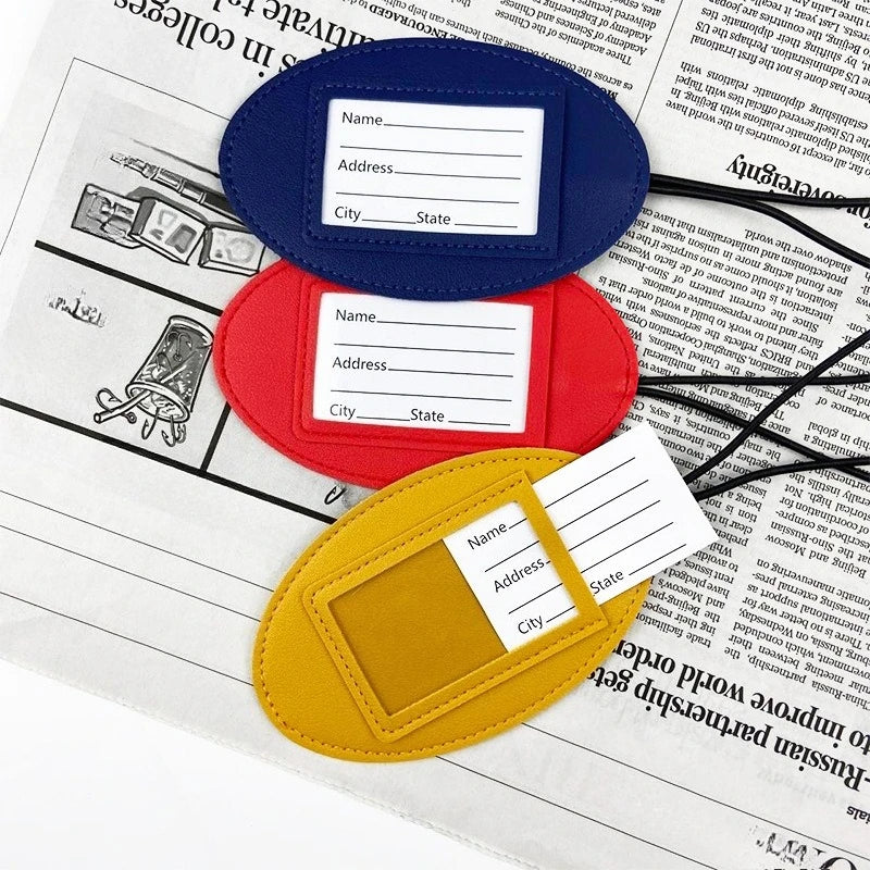 PU Leather Mini Cute Luggage Tag Name ID Label Boarding Pass Luggage Tags Suitcase Tag Travel Accessories