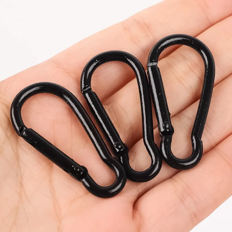 50/10Pcs Mini Carabiner Keychain Alluminum Alloy D Type Buckle Spring Snap Clip Hooks Keychain Carabiner for Keys Camping Tool