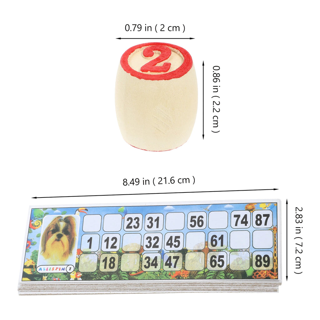 1 Set Russian Lotto Set Family Game Wood Russian Lotto Game for Adults Kids Russian Lotto Game Supplies Bingo Game Set ﻿