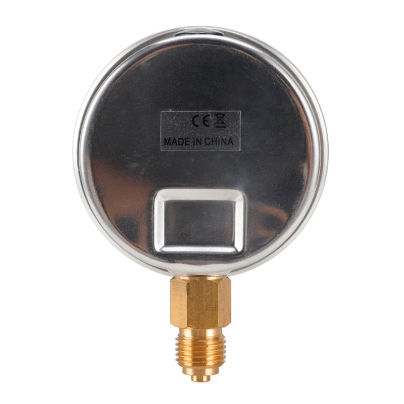 Glycerine Filled Vacuum Pressure Gauge 1/4'' BSP Bottom Connection 100 Bar 0-1500 PSI Water Air Oil Gas Gauge Dual Scale