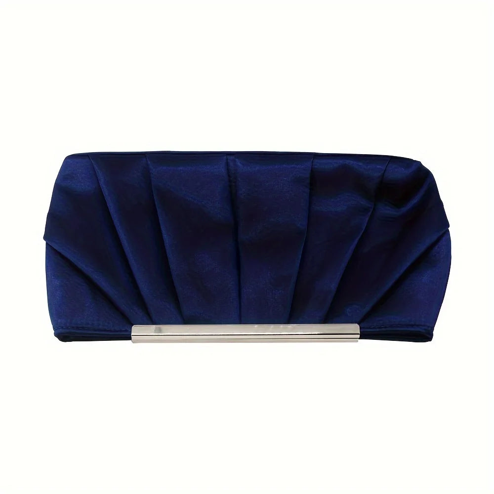 European and American pleated silk polyester dinner bag, simple and generous ladies hand bag, large capacity ladies bag