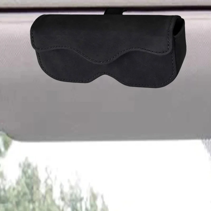 Universal Suede Eyeglasses Holder Compatible with Most Car Sun Visors