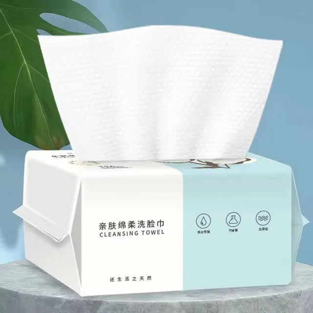 100 pieces of car paper towel disposable face towel tissue soft thick dry wipe reusable makeup remover pad facial cleansing tiss