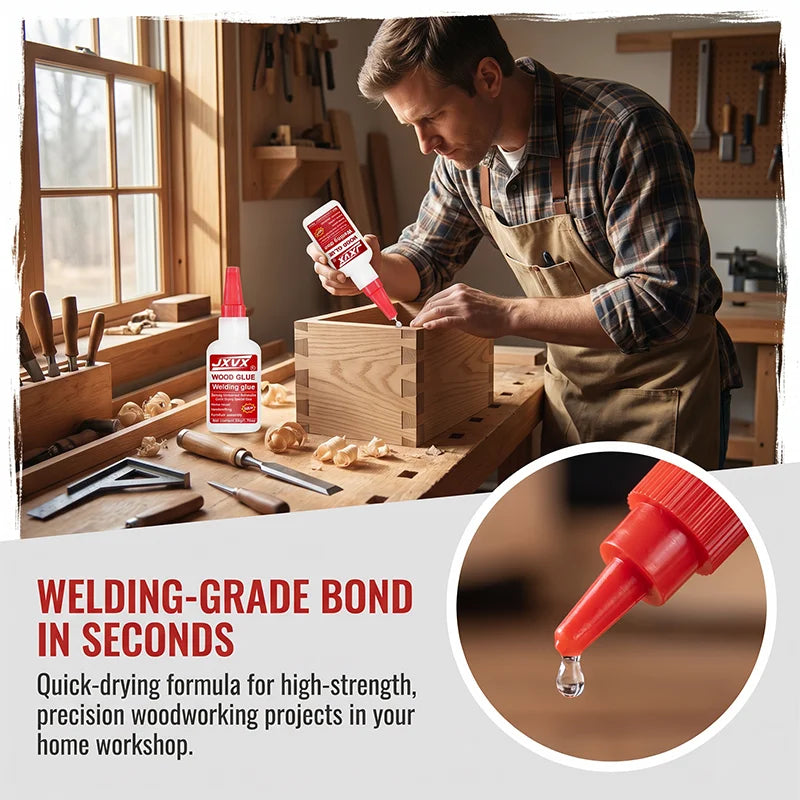 Fast-Drying Wood Glue, 50 G. Heat-Resistant and Waterproof Adhesive for Furniture, Home Repairs and Crafts