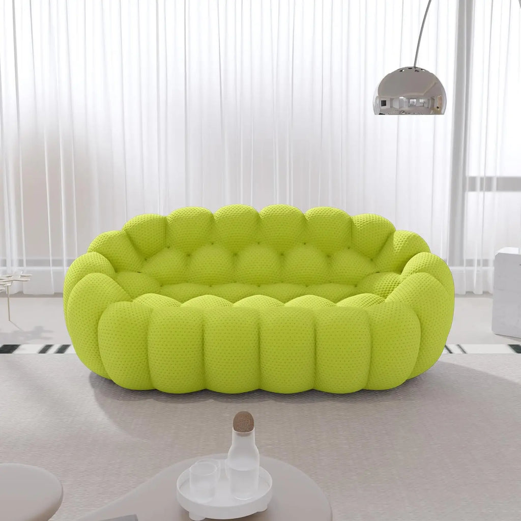 Bubble Couch, 78.74'' Curved Loveseat Couch, Memory Foam Bubble Sofa Round Lazy Floor Sofa, 3D Honeycomb Shape Curved, Custom