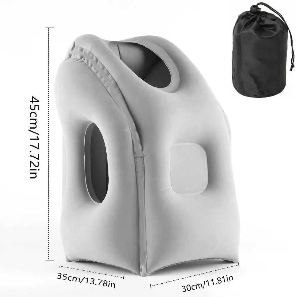 PVC Material Office Nap Pillow Head Support Air Cushion Inflatable Travel Pillow Headrest Foldable Chin Support Pillow Men Women