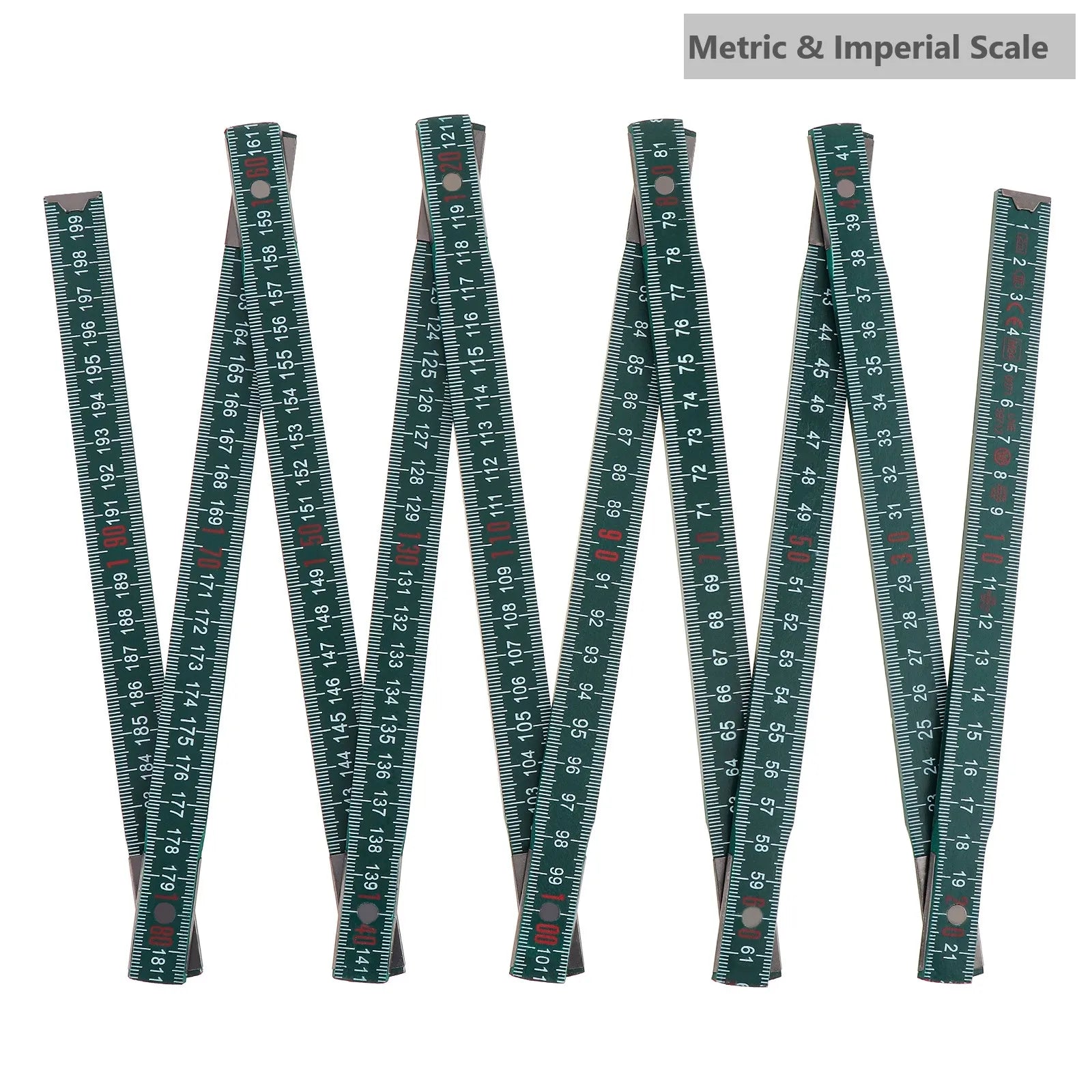 2M Metric & Imperial Scale Folding Wood Ruler Multifunctional Measuring Tools for Teaching / Drawing