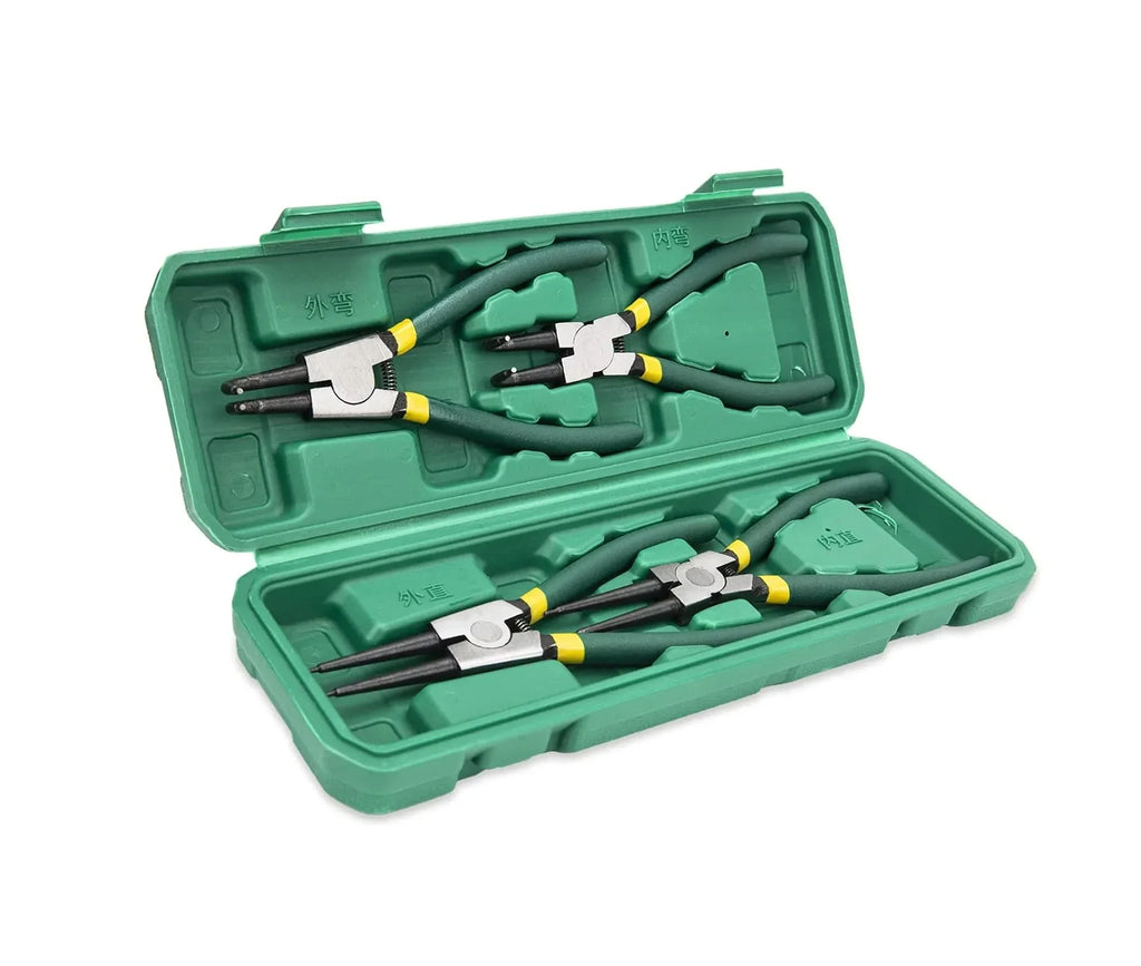 4 PCS Snap Ring Pliers Set With Storage Case 7 Inch Circlip Pliers Kit for Snap Ring Removal Tool Retaining