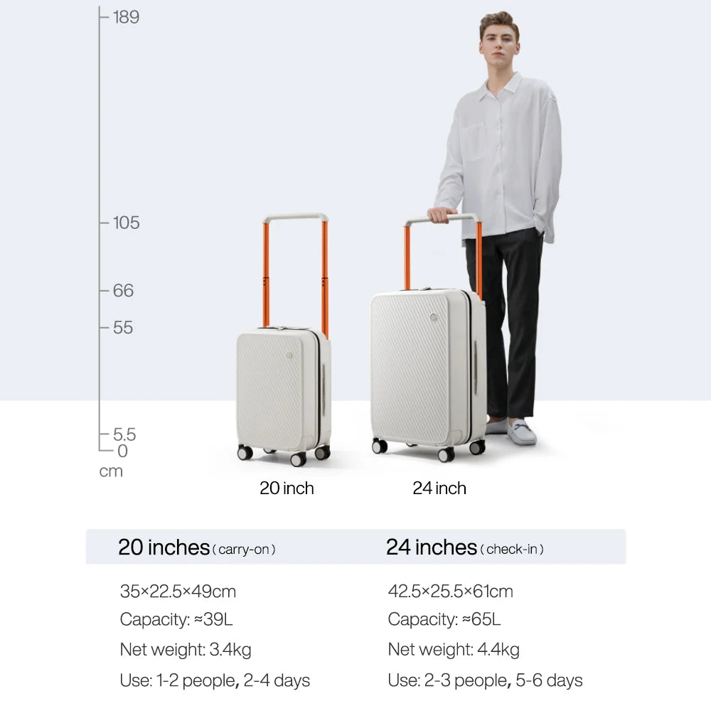 Mixi Gorgeous Wide Handle Suitcase 24" Travel Luggage Rolling Wheels Women Men 20" Carry On Cabin Hardside Patent Design M9276